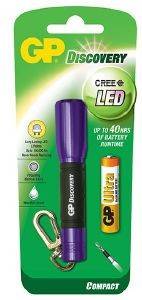 GP DISCOVERY COMPACT LCE202 WEATHERPROOF KEY CHAIN TORCH PURPLE