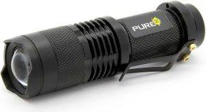 PURE CREE MINI LED FLASHLIGHT 7W 300LM Q5 3 MODES BLACK