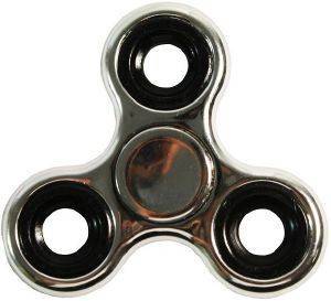 FIDGET SPINNER TOY - SILVER/BLACK METAL