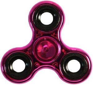 FIDGET SPINNER TOY - PINK/BLACK METAL