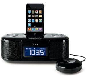 ILUV IMM153 IPOD ALARM CLOCK WITH BED SHAKER BLACK