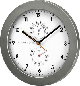HAMA 186344 PG-300 DCF RADIO WALL CLOCK WITH THERMOMETER/HYGROMETER