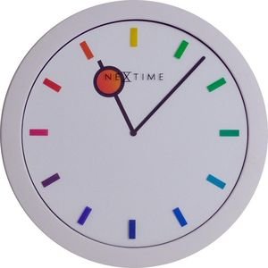 NEXTIME CLOCK 3048 COLOR CHANGE 28CM WALL WHITE/ MULTI-COLOR NEXTIME CLOCK 3048 COLOR CHANGE 28CM WALL WHITE/ MULTI-COLOR