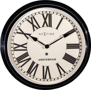NEXTIME CLOCK 3129ZW AMSTERDAM G404 CM WALL BLACK NEXTIME CLOCK 3129ZW AMSTERDAM G404 CM WALL BLACK