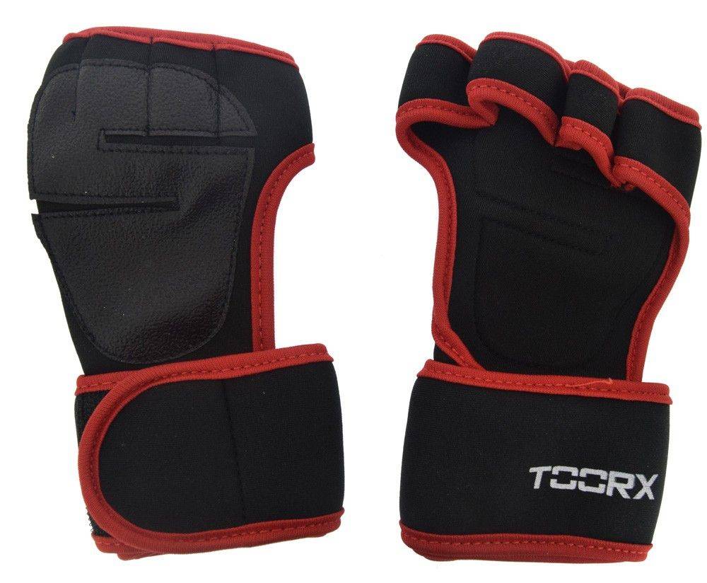 ΠΡΟΣΤΑΤΕΥΤΙΚΑ ΧΕΡΙΩΝ TOORX GRIP PADS ΜΑΥΡΑ/ΚΟΚΚΙΝΑ (S/M)