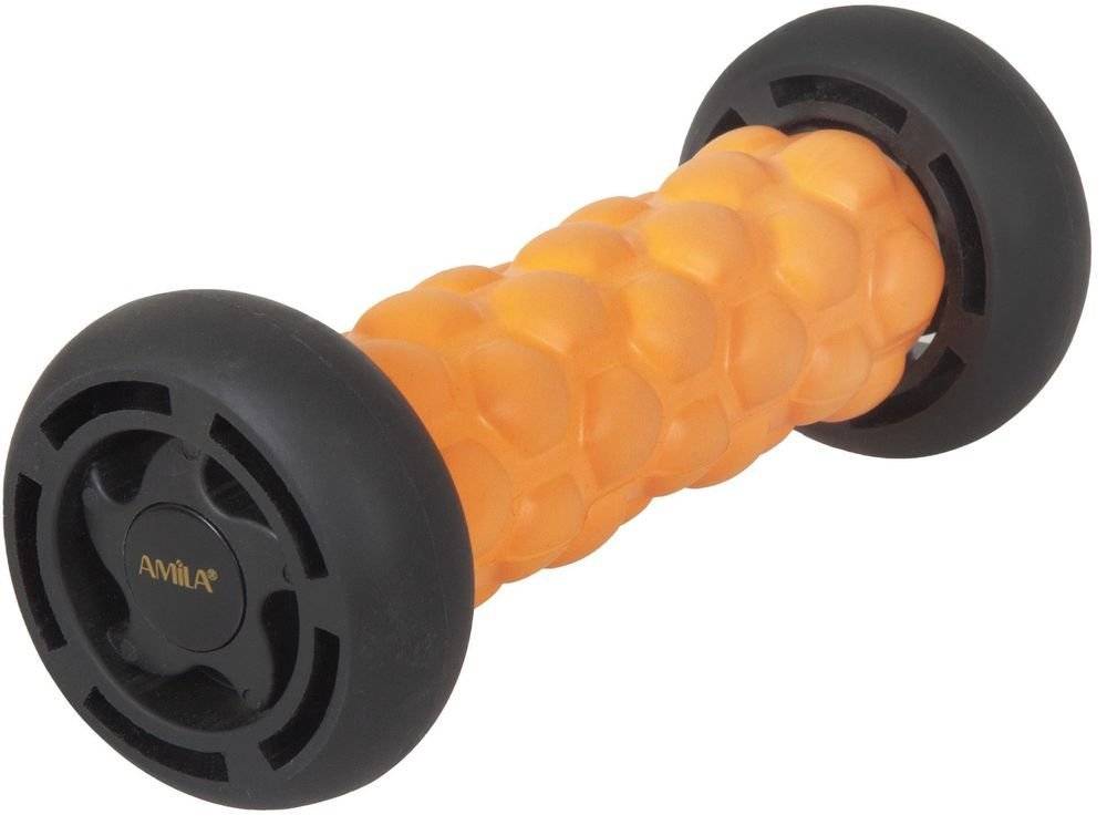 ΚΥΛΙΝΔΡΟΣ ΙΣΟΡΡΟΠΙΑΣ AMILA FOOT MASSAGE ROLLER PRO ΠΟΡΤΟΚΑΛΙ (7.5 X 16 CM)