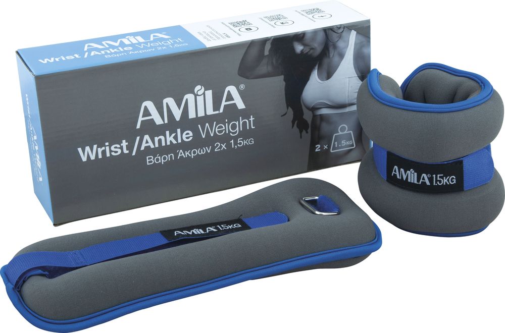 AMILA ΒΑΡΗ ΑΚΡΩΝ AMILA NEOPRENE ΓΚΡΙ/ΜΠΛΕ (2 X 1.5 KG)