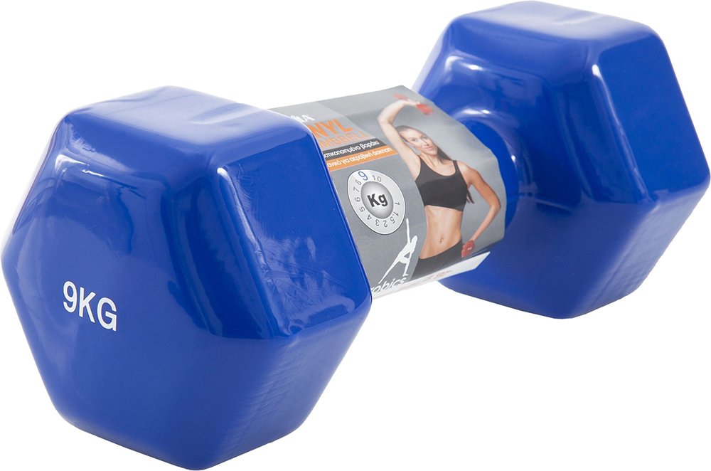 AMILA ΒΑΡΑΚΙ (1 ΤΜΧ) AMILA VINYL DUMBBELL ΜΠΛΕ (9 KG)