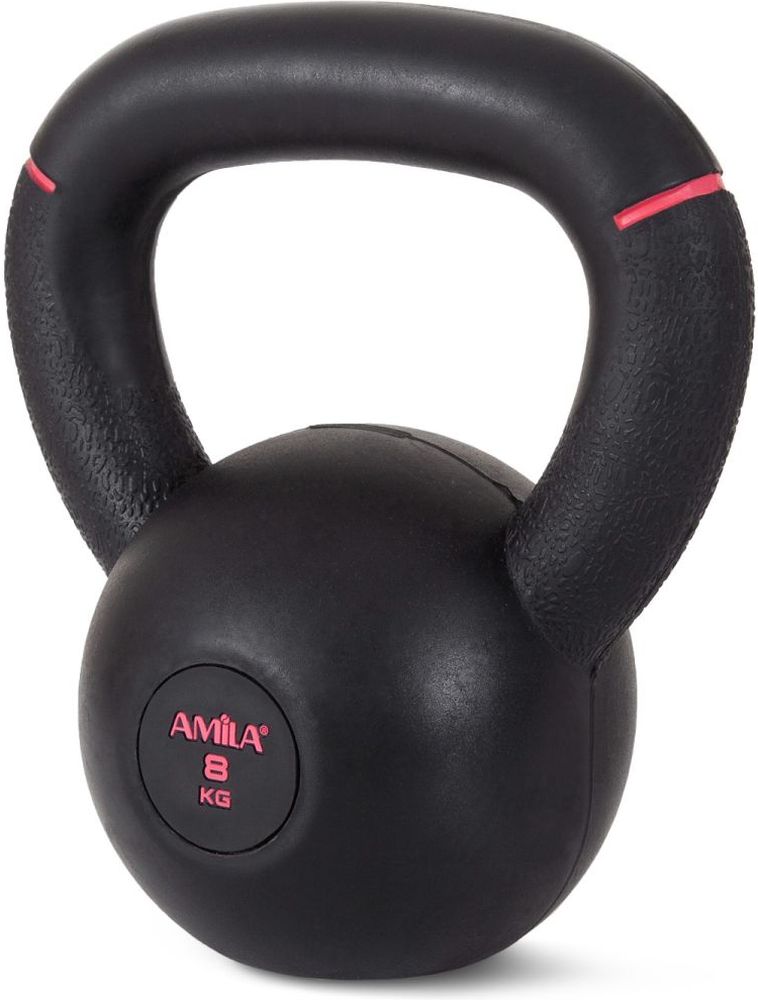 ΒΑΡΟΣ AMILA KETTLEBELL ORIGINAL RUBBER ΜΑΥΡΟ/ΡΟΖ (8 KG)