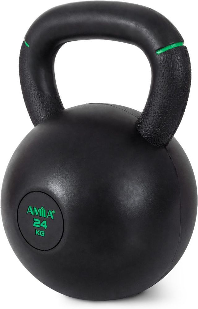 ΒΑΡΟΣ AMILA KETTLEBELL ORIGINAL RUBBER ΜΑΥΡΟ/ΠΡΑΣΙΝΟ (24 KG)