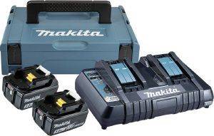 BATTERY SET MAKITA 18V LI-ION 2X BATTERIES 5.0AH + ΔΙΠΛΟΣ ΦΟΡΤΙΣΤΗΣ + MAKPAC ΒΑΛΙΤΣΑ 197629-2