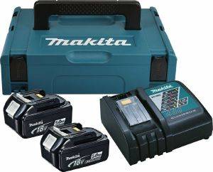 BATTERY SET MAKITA 18V LI-ION 2X BATTERIES 5.0AH +  + MAKPAC  197624-2