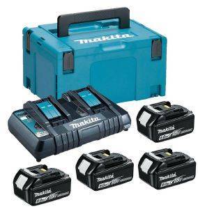 BATTERY SET MAKITA 18V LI-ION 4X BATTERIES 6AH +  + MAKPAC 198091-4