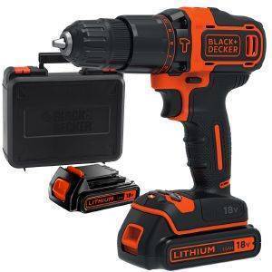 ΔΡΑΠΑΝΟΚΑΤΣΑΒΙΔΟ ΚΡΟΥΣΤΙΚΟ ΜΠΑΤΑΡΙΑΣ BLACK - DECKER 10MM 18V LI-ION 2X 1.5AH 2ΤΑΧ ΒΑΛΙΤΣΑ BDCHD18KB
