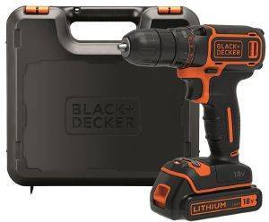 ΔΡΑΠΑΝΟΚΑΤΣΑΒΙΔΟ ΚΡΟΥΣΤΙΚΟ ΜΠΑΤΑΡΙΑΣ BLACK - DECKER 10MM 18V LI-ION 1.5AH 2 ΤΑΧ ΒΑΛΙΤΣΑΚΙ BDCHD18K