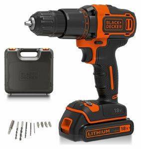   BLACK & DECKER 10MM 18V LI-ION 2AH  + ACCESSORIES KFBCD701D1K