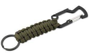 4SMARTS CARABINER HOOK WITH PARACORD OLIVE GREEN