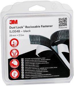 3M ΤΑΙΝΙΑ DUAL LOCK 3M RECLOSABLE FASTENERS -BLACK 25MM X 2.50M (SJ354B)