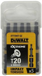 ΣΕΤ 5 ΤΕΜ DEWAL EXTREME IMPACT TORSION ΜΥΤΕΣ TORX T20 50MM DT7395T