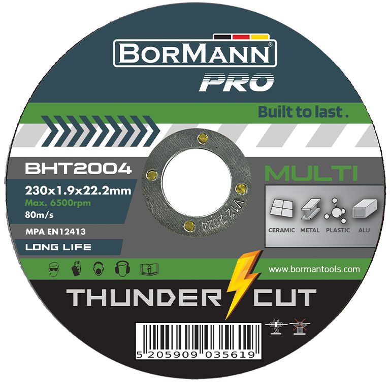BORMANN ΔΙΣΚΟΣ ΚΟΠΗΣ THUNDER-CUTMULTI CUTTING LONG LIFE BORMANN BHT2004 230X1.9MM 25ΤΕΜ (035619)