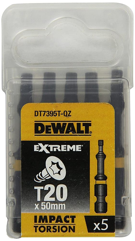 STANLEY ΣΕΤ 5 ΤΕΜ DEWAL EXTREME IMPACT TORSION ΜΥΤΕΣ TORX T20 50MM DT7395T