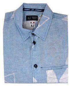ARMANI ΜΠΛΕ ΠΟΥΚΑΜΙΣΟ ΜΕ ΛΕΥΚΟ ΣΧΕΔΙΟ (XXL) ARMANI ΜΠΛΕ ΠΟΥΚΑΜΙΣΟ ΜΕ ΛΕΥΚΟ ΣΧΕΔΙΟ (XXL)