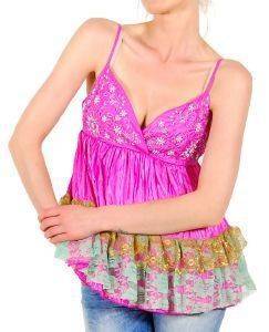 TOP JLO ΜΕ ΔΑΝΤΕΛΑ FLORAL ΡΟΖ (Μ) TOP JLO ΜΕ ΔΑΝΤΕΛΑ FLORAL ΡΟΖ (Μ)