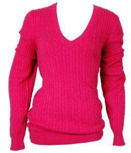 TOMMY HILFIGER ΠΟΥΛΟΒΕΡ ΡΟΖ ΣΚΟΥΡΟ ΜΕ V (L) TOMMY HILFIGER ΠΟΥΛΟΒΕΡ ΡΟΖ ΣΚΟΥΡΟ ΜΕ V (L)