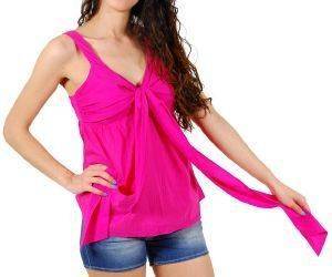TOP DKNY COTTON VOILE ΦΟΥΞΙΑ (S) TOP DKNY COTTON VOILE ΦΟΥΞΙΑ (S)