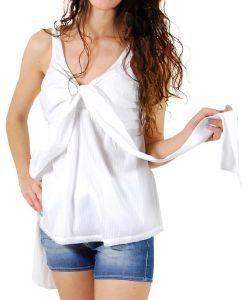 TOP DKNY COTTON VOILE ΛΕΥΚΟ (L) TOP DKNY COTTON VOILE ΛΕΥΚΟ (L)