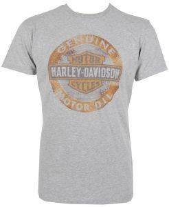 Harley Davidson T Shirt Gkri Me Typwma Se Portokali Xrwma M