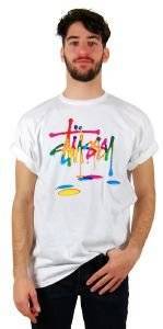 STUSSY T-SHIRT PAINT STOCK ΛΕΥΚΟ (L) STUSSY T-SHIRT PAINT STOCK ΛΕΥΚΟ (L)