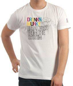 T-SHIRT DRUNKNMUNKY BREAK FREE ΛΕΥΚΟ (L) T-SHIRT DRUNKNMUNKY BREAK FREE ΛΕΥΚΟ (L)