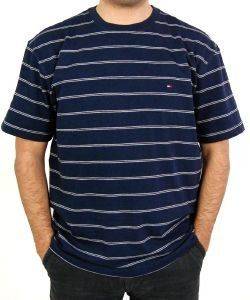 ΑΝΔΡΙΚΟ TSHIRT LOGO TOMMY HILFIGER ΜΠΛΕ ΜΕ ΡΙΓΕΣ(Μ) ΑΝΔΡΙΚΟ TSHIRT LOGO TOMMY HILFIGER ΜΠΛΕ ΜΕ ΡΙΓΕΣ(Μ)