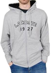 HOODIE LACOSTE LOGO ME ΦΕΡΜΟΥΑΡ ΓΚΡΙ (L) HOODIE LACOSTE LOGO ME ΦΕΡΜΟΥΑΡ ΓΚΡΙ (L)