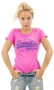 T-SHIRT BASIC VINTAGE ENTRY TEE SUPERDRY ΡΟΖ (M) T-SHIRT BASIC VINTAGE ENTRY TEE SUPERDRY ΡΟΖ (M)
