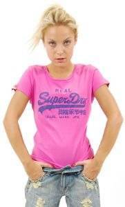 T-SHIRT BASIC VINTAGE ENTRY TEE SUPERDRY ΡΟΖ (L) T-SHIRT BASIC VINTAGE ENTRY TEE SUPERDRY ΡΟΖ (L)