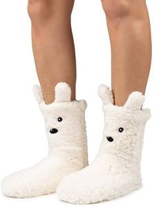 COZY SOLE ΚΑΛΤΣΟΠΑΝΤΟΦΛΕΣ COZY SOLE FURRY ANIMAL SNOW ΛΕΥΚΟ (ONE SIZE)