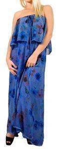 STRAPLESS MAXI ΦΟΡΕΜΑ BUFFALO ΜΠΛΕ ΦΛΟΡΑΛ (S) STRAPLESS MAXI ΦΟΡΕΜΑ BUFFALO ΜΠΛΕ ΦΛΟΡΑΛ (S)