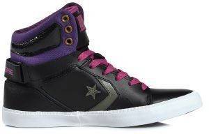 CONVERSE ΜΠΟΤΑΚΙ CONVERSE ALL STAR AS 12 MID LEATHER BLACK/GRAPE