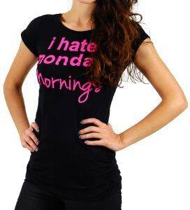 T-SHIRT ALCOTT I HATE MONDAY MORNINGS ΜΑΥΡΟ (S) T-SHIRT ALCOTT I HATE MONDAY MORNINGS ΜΑΥΡΟ (S)