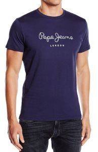T-SHIRT PEPE JEANS EGGO SLIM ΣΚΟΥΡΟ ΜΠΛΕ (L) T-SHIRT PEPE JEANS EGGO SLIM ΣΚΟΥΡΟ ΜΠΛΕ (L)