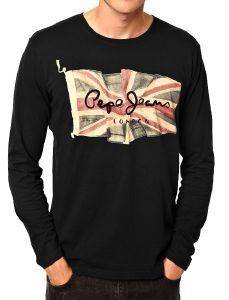ΜΠΛΟΥΖΑ ΜΑΚΡΥΜΑΝΙΚΗ PEPE JEANS FLAG LOGO ΜΑΥΡΟ (M) ΜΠΛΟΥΖΑ ΜΑΚΡΥΜΑΝΙΚΗ PEPE JEANS FLAG LOGO ΜΑΥΡΟ (M)
