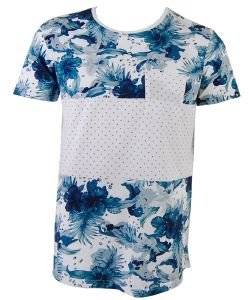 T-SHIRT TWO ANGLE MALACA ΜΠΛΕ/ΛΕΥΚΟ (L) T-SHIRT TWO ANGLE MALACA ΜΠΛΕ/ΛΕΥΚΟ (L)