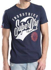 T-SHIRT SUPERDRY INDUSTRIES ΜΕ ΣΤΑΜΠΑ ΣΚΟΥΡΟ ΜΠΛΕ (L) T-SHIRT SUPERDRY INDUSTRIES ΜΕ ΣΤΑΜΠΑ ΣΚΟΥΡΟ ΜΠΛΕ (L)