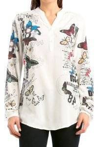 ΜΠΛΟΥΖΑ ΜΑΚΡΥΜΑΝΙΚΗ DESIGUAL CELINE ΜΕ ΣΧΕΔΙΑ ΛΕΥΚΟ (XL) ΜΠΛΟΥΖΑ ΜΑΚΡΥΜΑΝΙΚΗ DESIGUAL CELINE ΜΕ ΣΧΕΔΙΑ ΛΕΥΚΟ (XL)