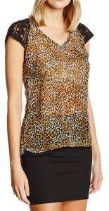 T-SHIRT RED SOUL FABRICIA LEOPARD ΚΑΦΕ/ΜΑΥΡΟ