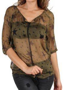 ΜΠΛΟΥΖΑ ΜΑΚΡΥΜΑΝΙΚΗ RED SOUL FANJA ΜΕ ΑΣΤΕΡΙΑ ΧΑΚΙ