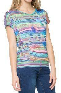 T-SHIRT DESIGUAL ANTHEA ΡΙΓΕ ΠΟΛΥΧΡΩΜΗ (S) T-SHIRT DESIGUAL ANTHEA ΡΙΓΕ ΠΟΛΥΧΡΩΜΗ (S)
