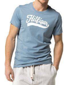 T-SHIRT TOMMY HILFIGER ΜΕ ΣΤΑΜΠΑ ΓΑΛΑΖΙΟ (S) T-SHIRT TOMMY HILFIGER ΜΕ ΣΤΑΜΠΑ ΓΑΛΑΖΙΟ (S)